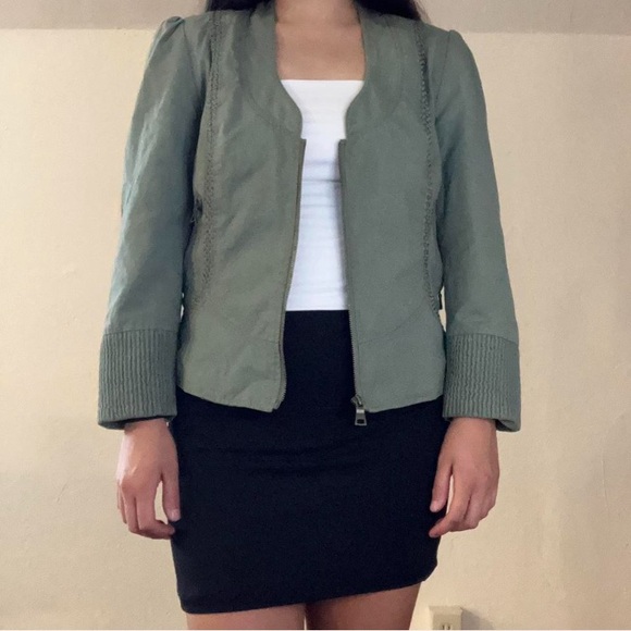 Zara Green Boho Style Zip Up Jacket Women’s: S - Picture 1 of 5
